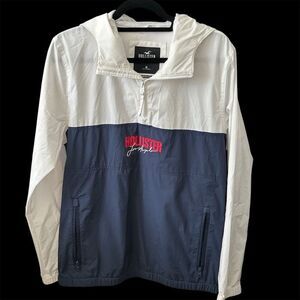 Hollister Men's Windbreaker Jacket Multicolor Size M Hooded Zip-Up